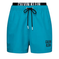 Calvin Klein Swimshort Medium Double WB Herren Badehose Clear Turquoise